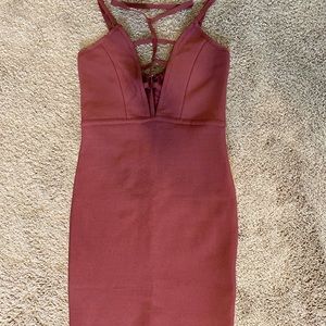 Sexy Mauve bodycon Midi dress